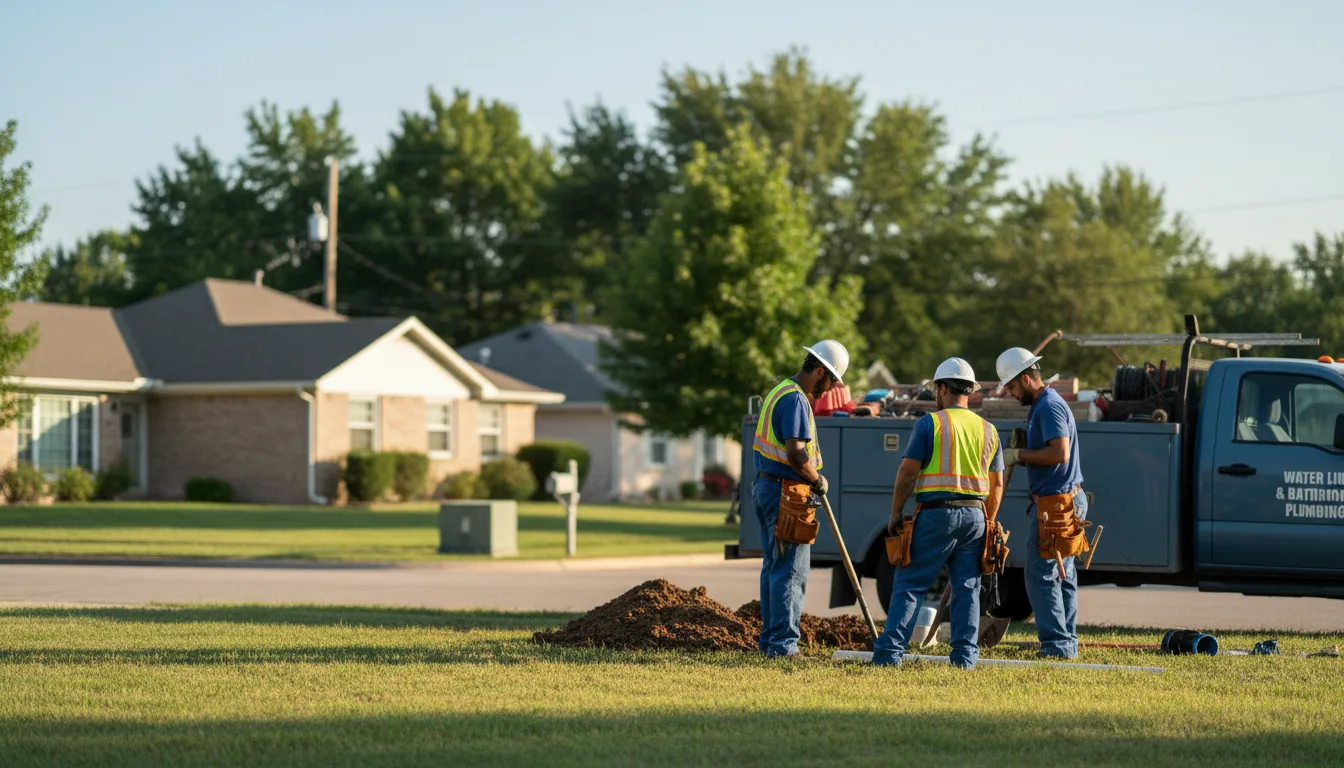 Residential water line and bathroom plumbing service in Eufaula, OK